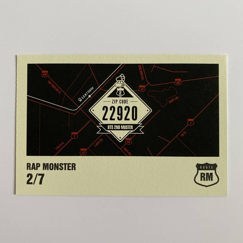 BTS ZIP CODE 22920 2ND MUSTER FAN CLUB MINI PHOTOCARD - RM (2/7)